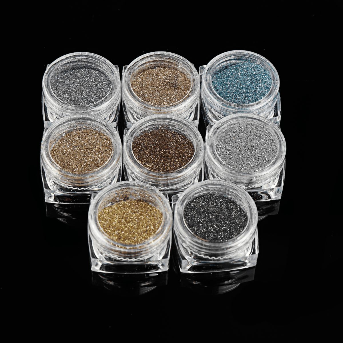 8 Colors Set Grandma Gray Series Nail Aurora Mirror Nail Glitter