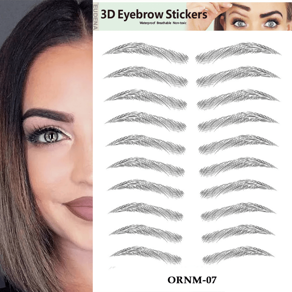 3D Hair-Like Eyebrows Makeup Waterproof Lasting Eyebrow Tattoo Sticker Brow Stickers False Eyebrows