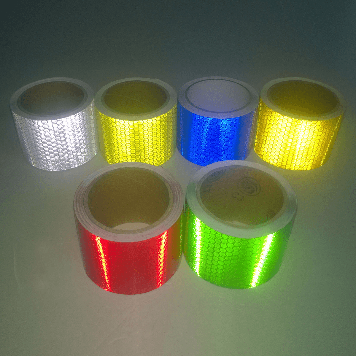 3M langes Sicherheits-Vorsichts-Reflexband-Warnband-Aufkleber, selbstklebendes Klebeband, 6 Farben