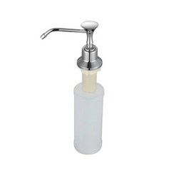 Dispensador de jabón líquido cromado para cocina, blanco, 220Ml, botellas de bomba para fregadero de baño