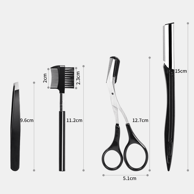 4 Pcs Eyebrow Trimmer Suit Stereoscopic Cutting Eyebrow Skin Care Clip Comb for Girls