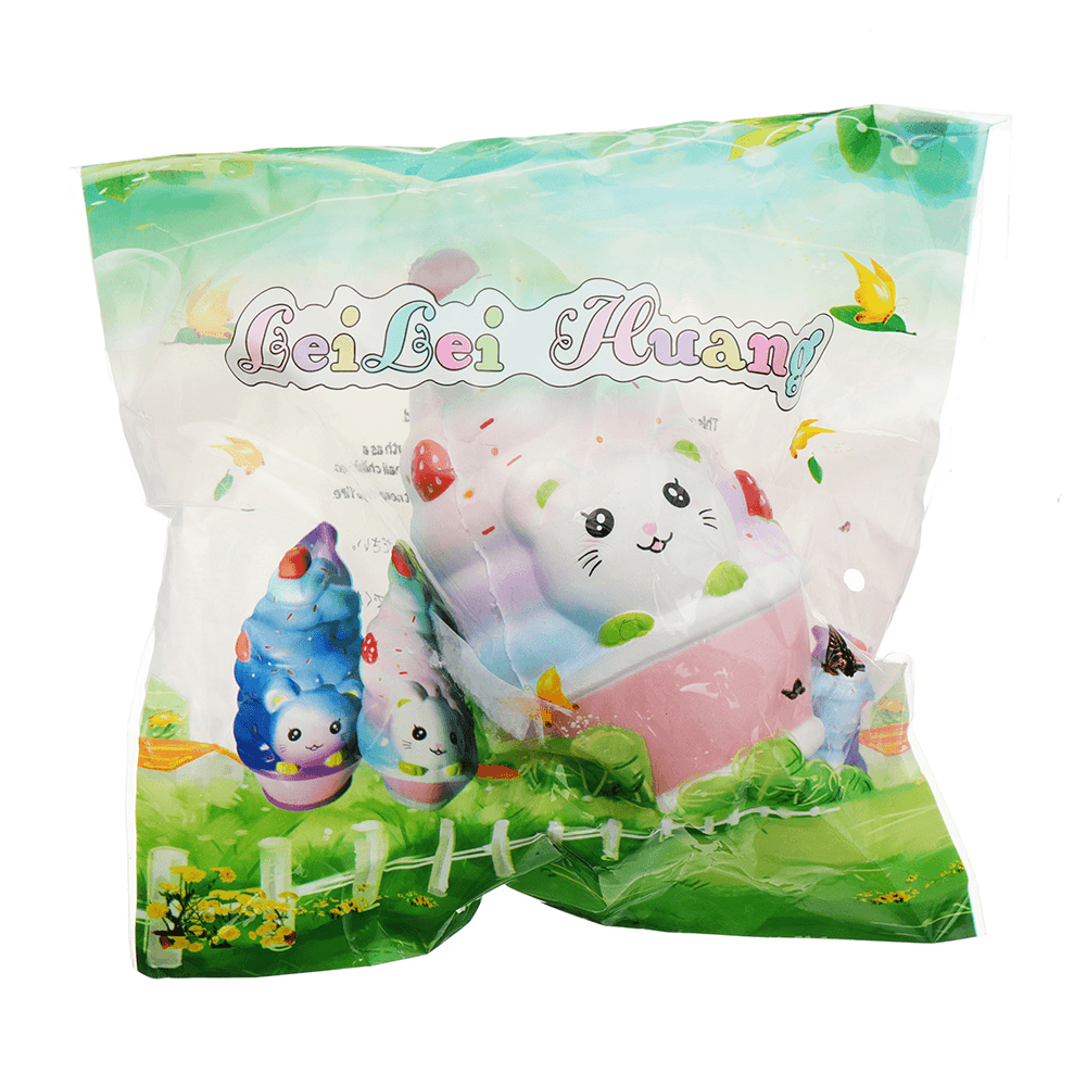 Leilei Cat Ice Cream Squishy 12CM Slow Rising with Packaging Collection Gift Soft Toy