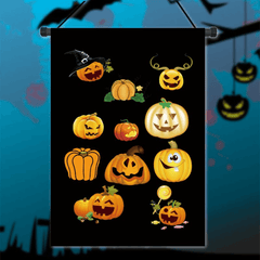 30 x 45 cm Halloween-Polyester, niedliche Kürbisse, Flagge, Garten-Feiertagsdekoration