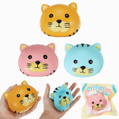 Oriker Squishy Tiger Face Ball Bun 10Cm Soft Sweet Slow Rising Original Packaging Collection Gift