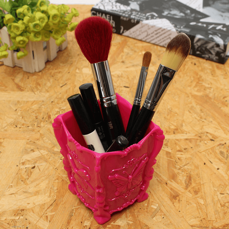 Butterfly Makeup Storage Case Brush Lip Stick Pen Holder Organizer Decorative Box Cosmetic Container