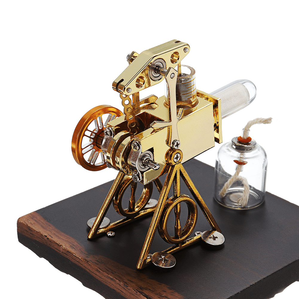 Mini 2.1"Hot Air Flame Stirling Engine Model Collection Gift