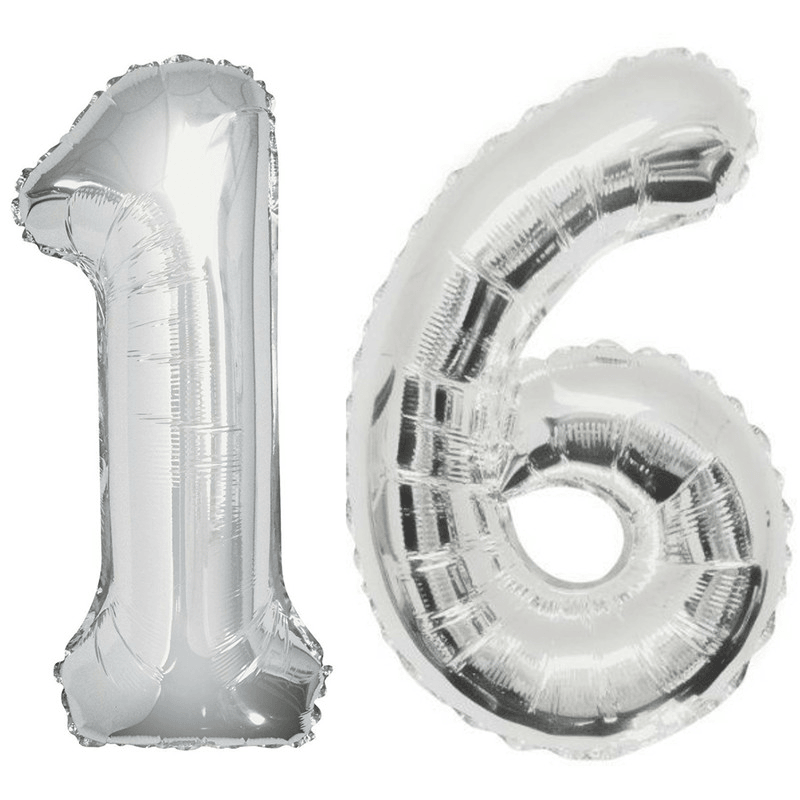 Large Birthday Party Number 16 Foil Balloon Helium Air Decoration