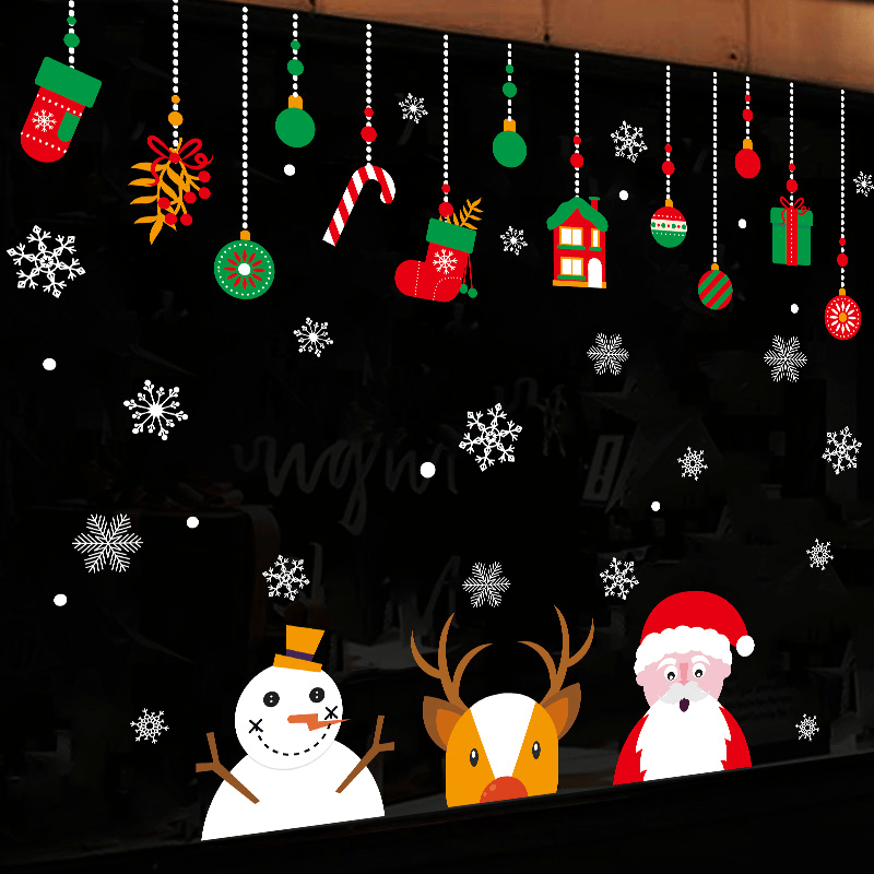 Miico XH9294 Weihnachtsaufkleber, Heimdekoration, Aufkleber, Fenster- und Wandaufkleber, Shop, dekorative Aufkleber