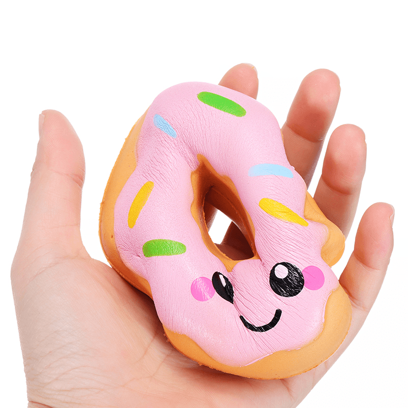 Sanqi Elan 10Cm Squishy Kawaii Smiling Face Donuts Charm Bread Kids Toys with Package