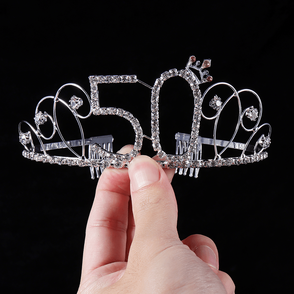 Crystal Birthday Crown Girl Tiara Princess Crown Accesorios para el cabello Happy Birthday Cake Decoraciones