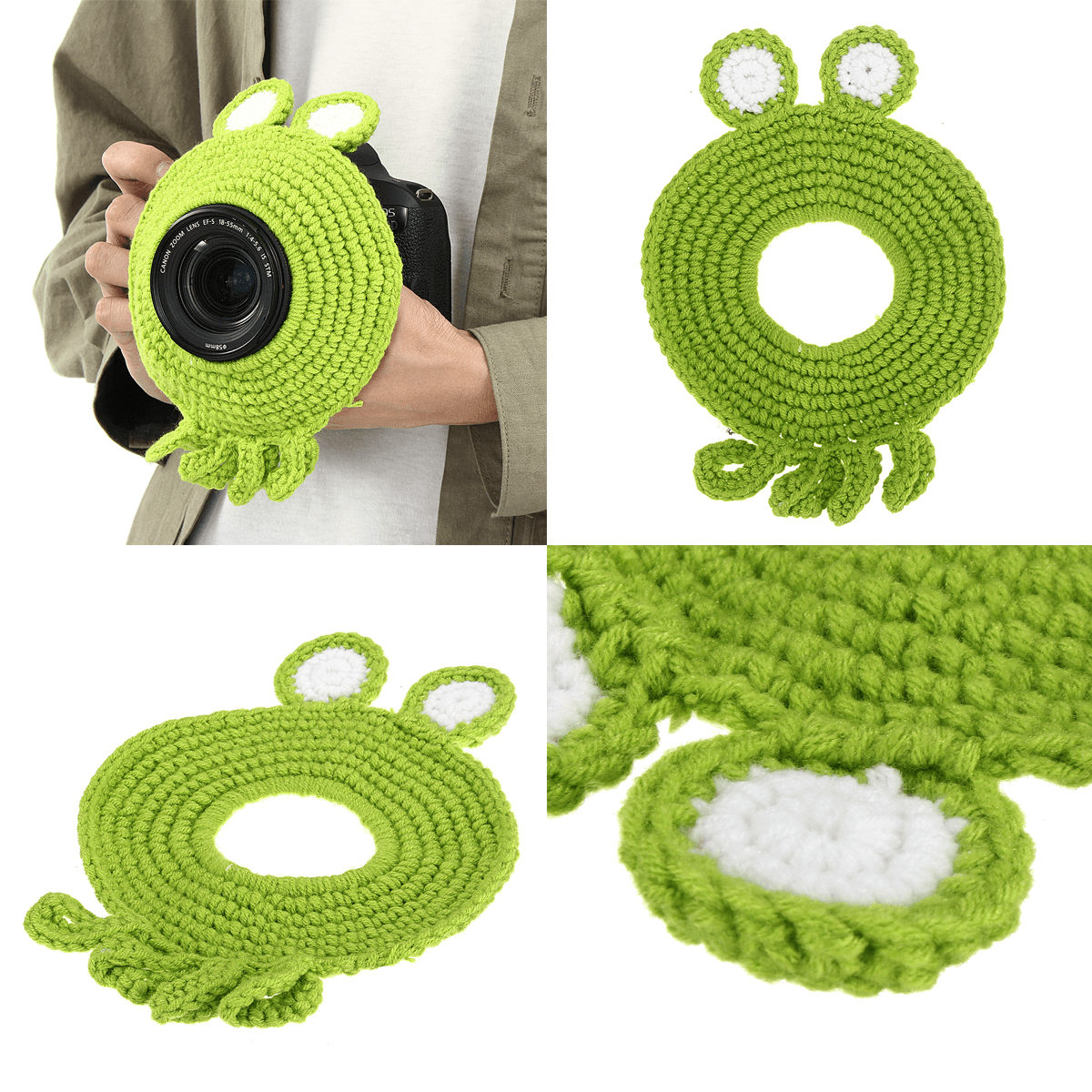 Hand-Knitted Wool Decor Case for Camera Lens Decorative Photo Guide Doll Toys for Kids