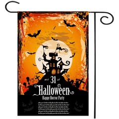 30 x 45 cm Halloween-Polyester, schwarze Burg-Fledermaus-Flagge, Garten-Feiertagsdekoration