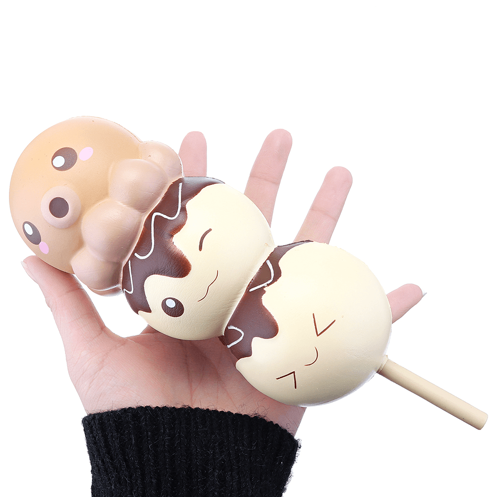 Puni Maru Yummiibear Squishy 8.27'' Dango Takoyaki Octopu Balls Cuttlefish Slow Rising Toy Licensed Tag