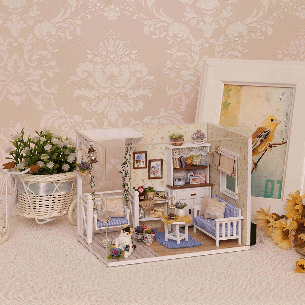 Cuteroom 3013 Cat Diary Doll House DIY Cabin with Dust Cover Music Motor