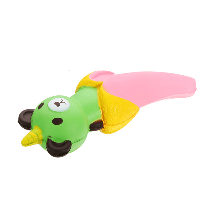 Sanqi Elan Bananenbär, Squishy, ​​18 x 6 cm, langsam aufsteigend, mit Verpackung, Sammlung, Geschenk-Stofftier