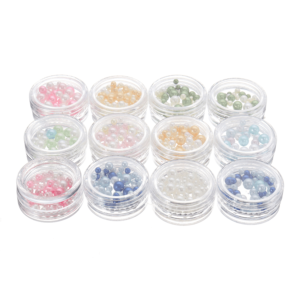 12Pcs/Set Handmade Slime DIY Material Colorful Beads Fruit Slice Soft Ceramic Granules Pearl Powder