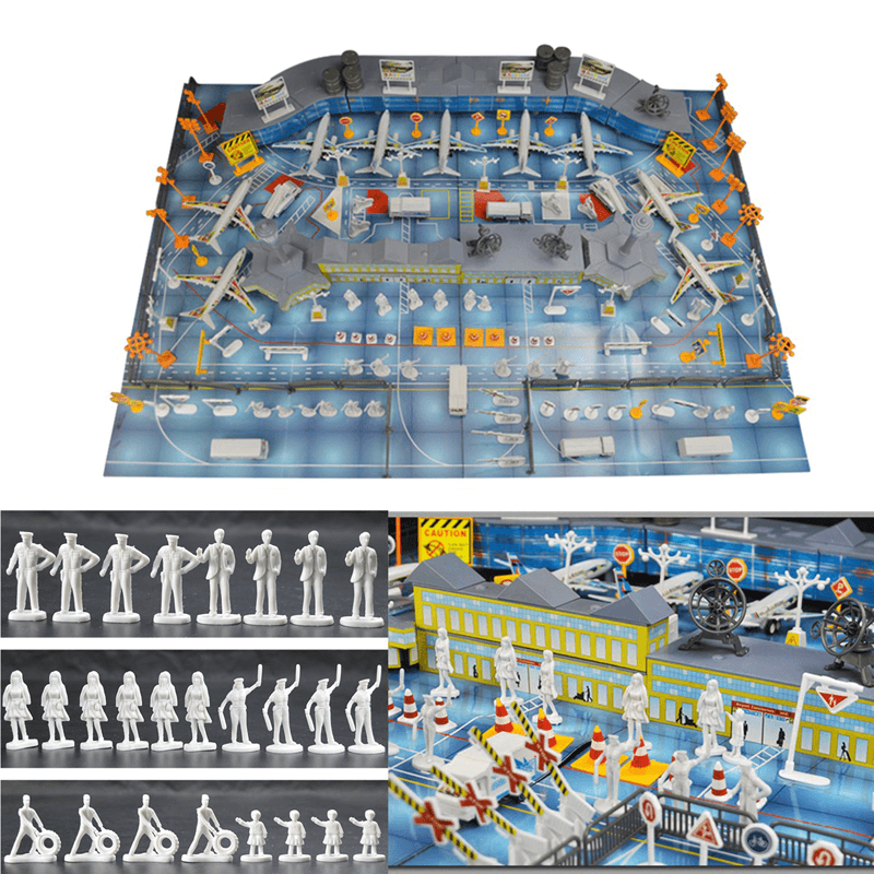 200 Pcs Set Simulation Airport Scene Toy Set Aircraft Model Children'S Toys Gift Decora