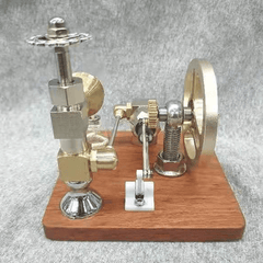 Stirling Engine Model Free Piston Adjustable Speed External Combustion Engine with Vertical Flywheel Physics Science Toy