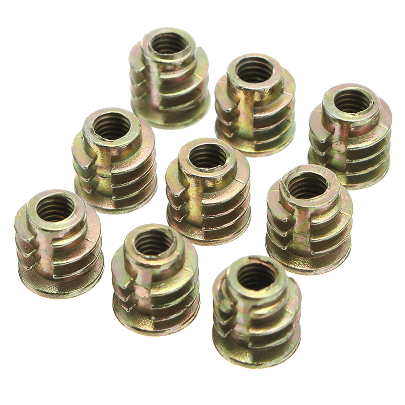 Suleve M6ZN1 50Pcs M6 Zinc Alloy Wood Furniture Hex Socket Drive Head Screw-In Threaded Insert Nut 8Mm-25Mm