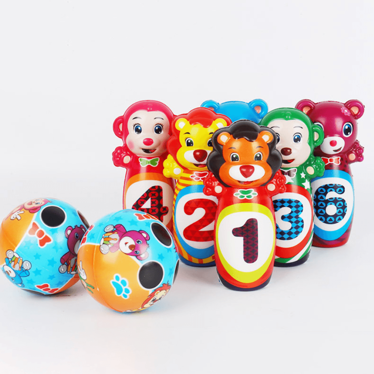 12PCS Cute Mini Bowling PU Soft Indoor Sport Play Games Safe Foam Kids Bowling Children Indoor Sport Family Funny Game Toy Gift