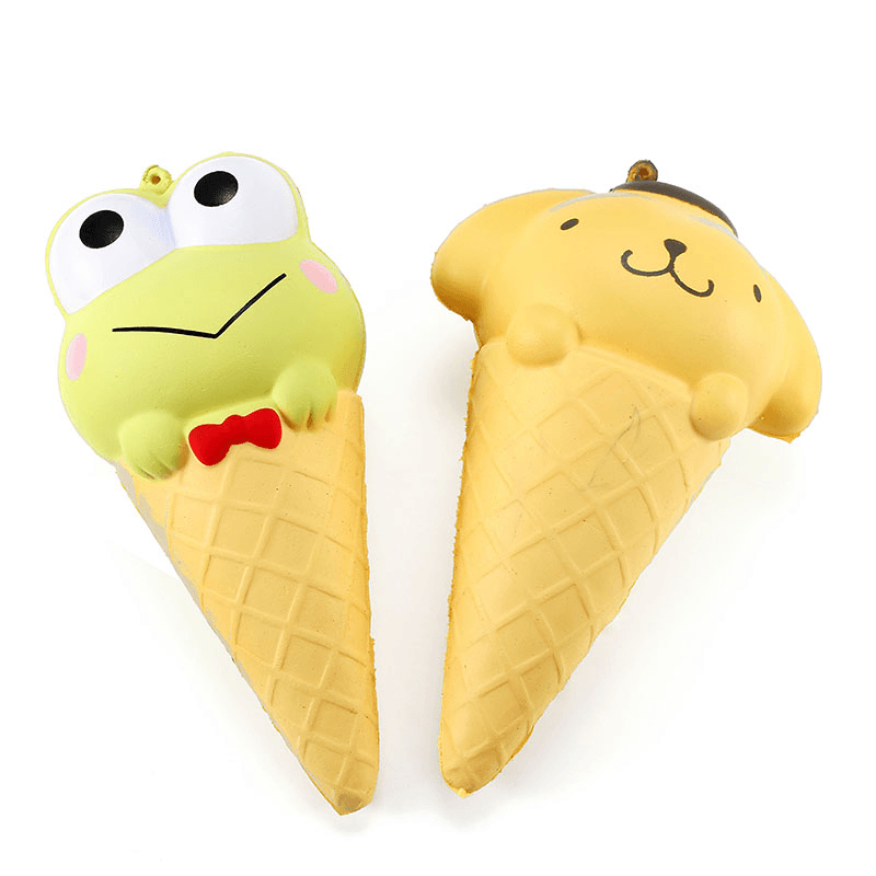 Yunxin Squishy Ice Cream Cone Cartoon Frog Pudding Puppy Cute Collection Gift Decor Soft Toy