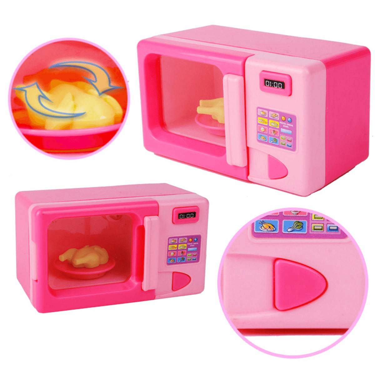 Plastic Pink Microwave Oven Kids Children Girls Home Role Play Pretend Game Toy