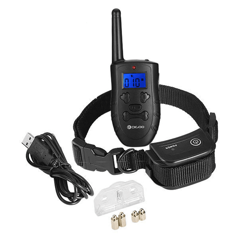 Digoo DG-PPT1 Mascota Perro Recargable Entrenador Impermeable Dejar de Ladrar Collares Collar de Entrenamiento de Perro Remoto