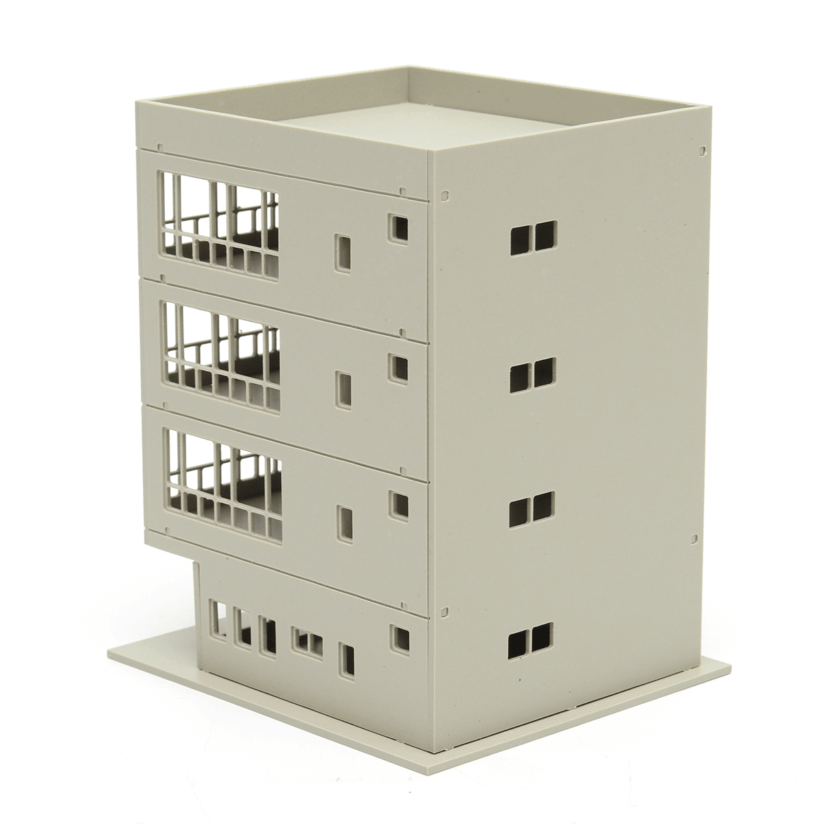 Outland Models Railway Modern 4-Story Office Building Unpainted 1:160 for GUNDAM