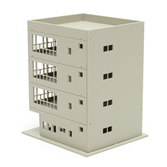 Outland Models Railway Modern 4-Story Office Building Unpainted 1:160 for GUNDAM