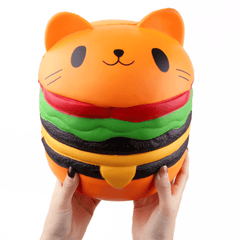 Sanqi Elan Huge Cat Burger Squishy 8.66'' Humongous Jumbo 22CM Soft Slow Rising with Packaging Gift Giant Toy