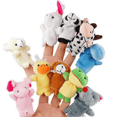 Family Finger Puppets Soft Cloth Animal Doll Baby Hand Toys for Kid Children Educational Gift