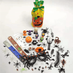 Halloween-Party-Geschenk, kleines Spielzeug-Dekorationsset, kniffliges Spinnen-Schädel-Kürbis-Taschen-Spielzeug