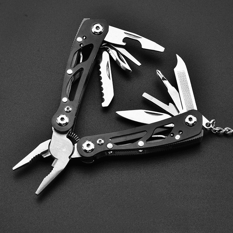 9 in 1 Folder Multi-Function Pliers Tool Stainless Steel Portable Tools with Nylon Bag