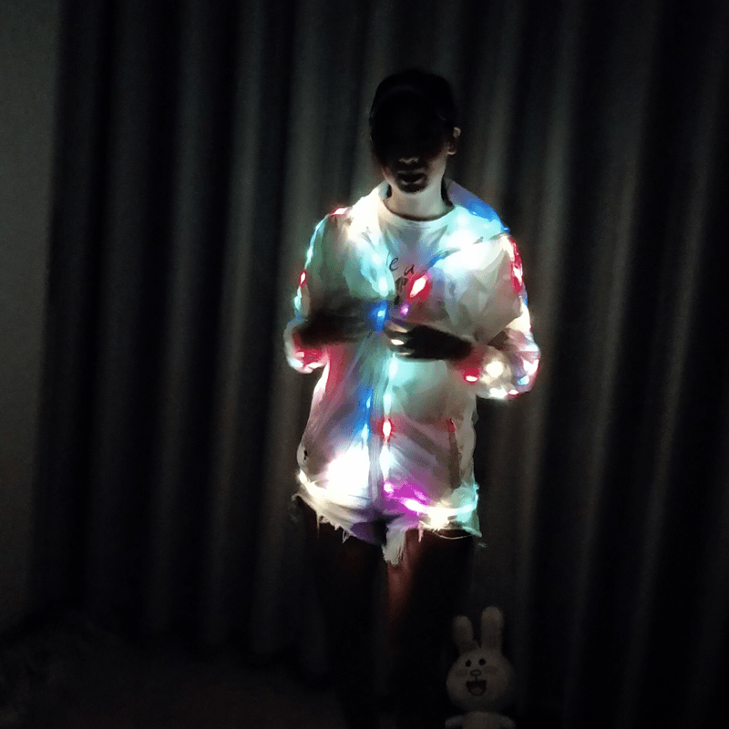 Colorful Leds Halloween Party Light Abrigo Chaqueta Cool Clothing Dance Coat