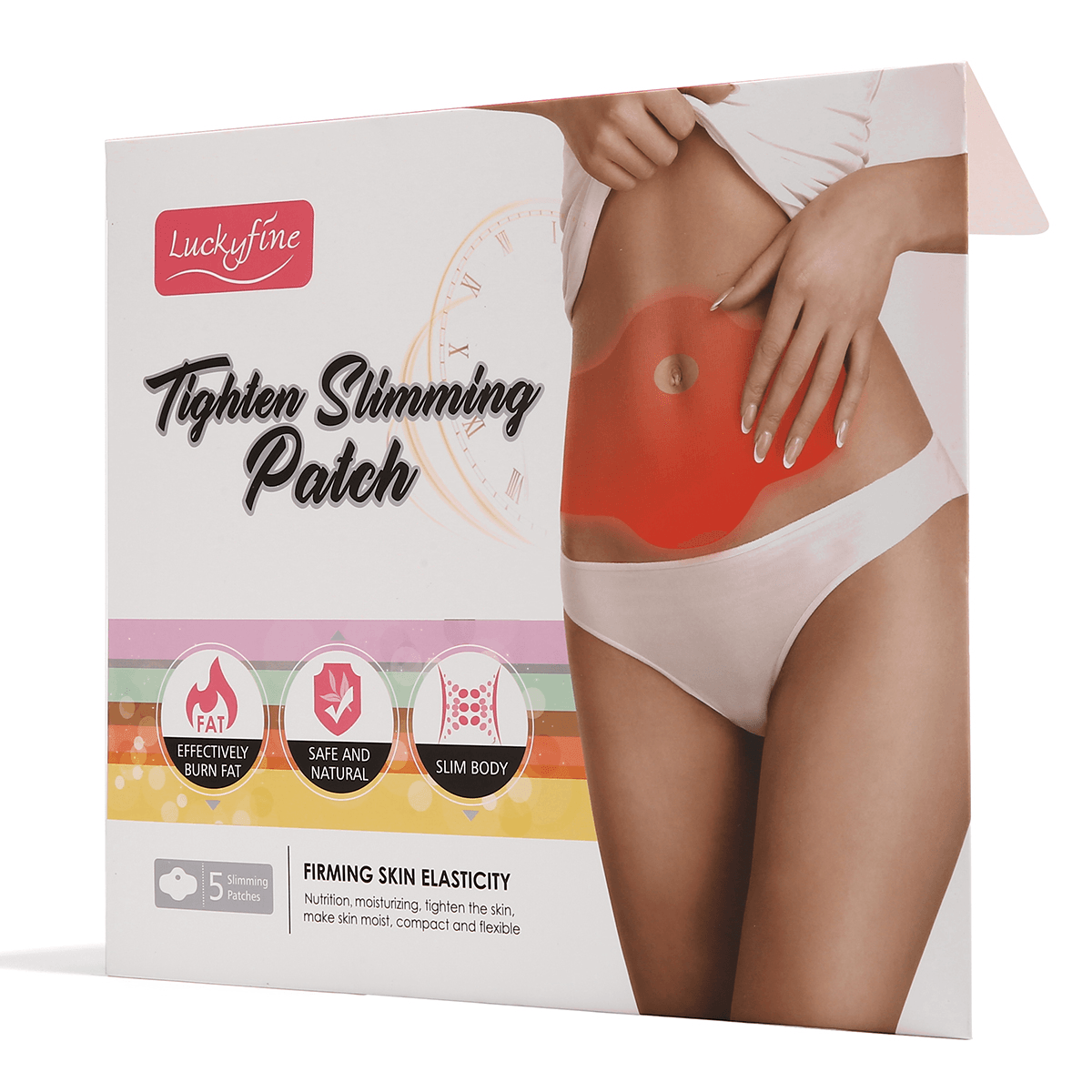 5Pcs Portable Body Tighten Slimming Patch Abdominal Anti-Cellulite Weight Lost Burning Fat Stickers