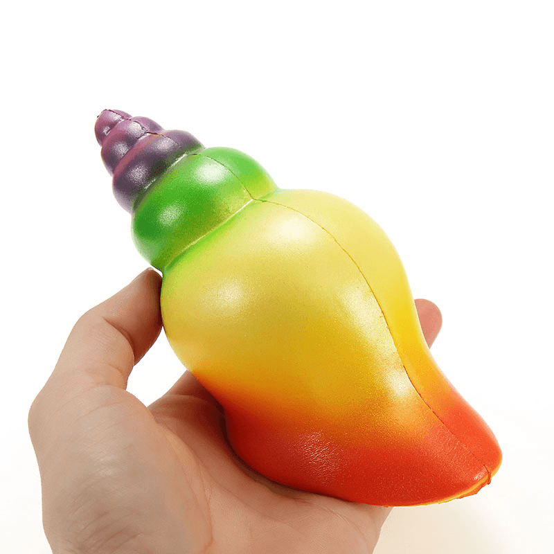 Squishy Rainbow Conch 14Cm Slow Rising with Packaging Collection Gift Decor Soft Squeeze Toy