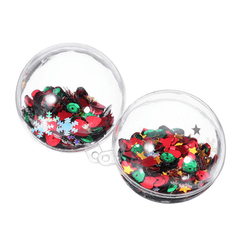 6PCS Weihnachten Party Dekoration 5CM Pailletten Transparent Ball Flitter Ornament Kinder Kinder Geschenk