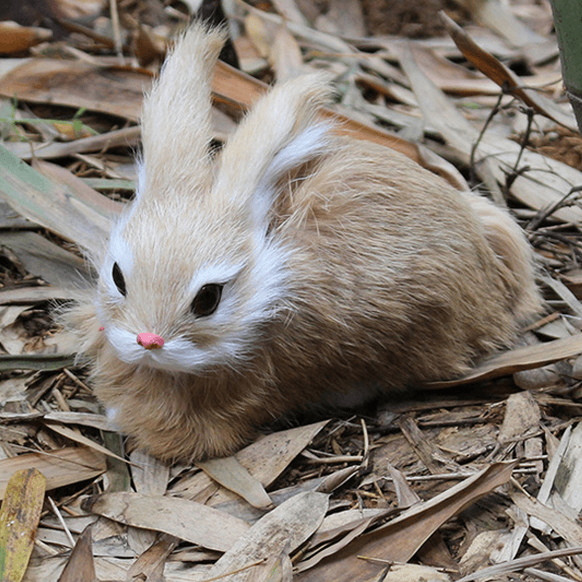 15 cm Mini-realistisches, niedliches weißes Plüsch-Kaninchenfell, lebensechtes Tier, pelziger Osterhase, gefülltes Plüschtier