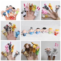 Family Finger Puppets Soft Cloth Animal Doll Baby Hand Toys for Kid Children Educational Gift