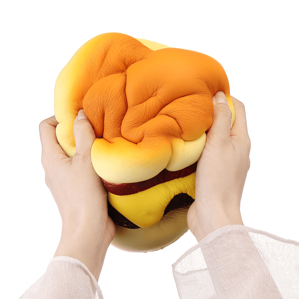 Cutie Creative Squishy Cheese Beef Burger Humongous Giant Hamburger 22CM Bread Jumbo Gift Soft Toys