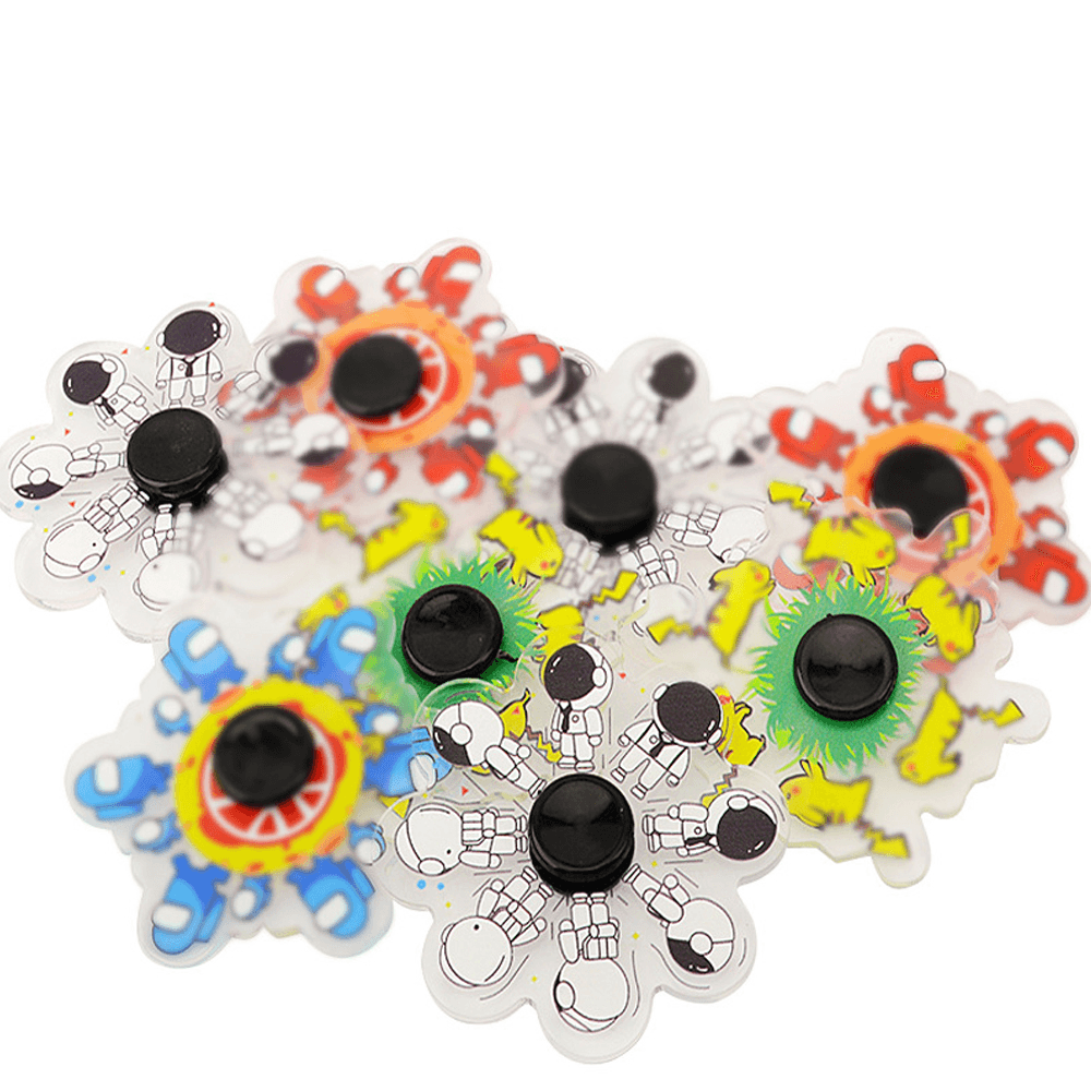 Multi-Color Cartoon Whirling Fingertip Gyro Relief Stress Fidget Hand Spinner Anime Dynamic Novelties Toy for Children Gift