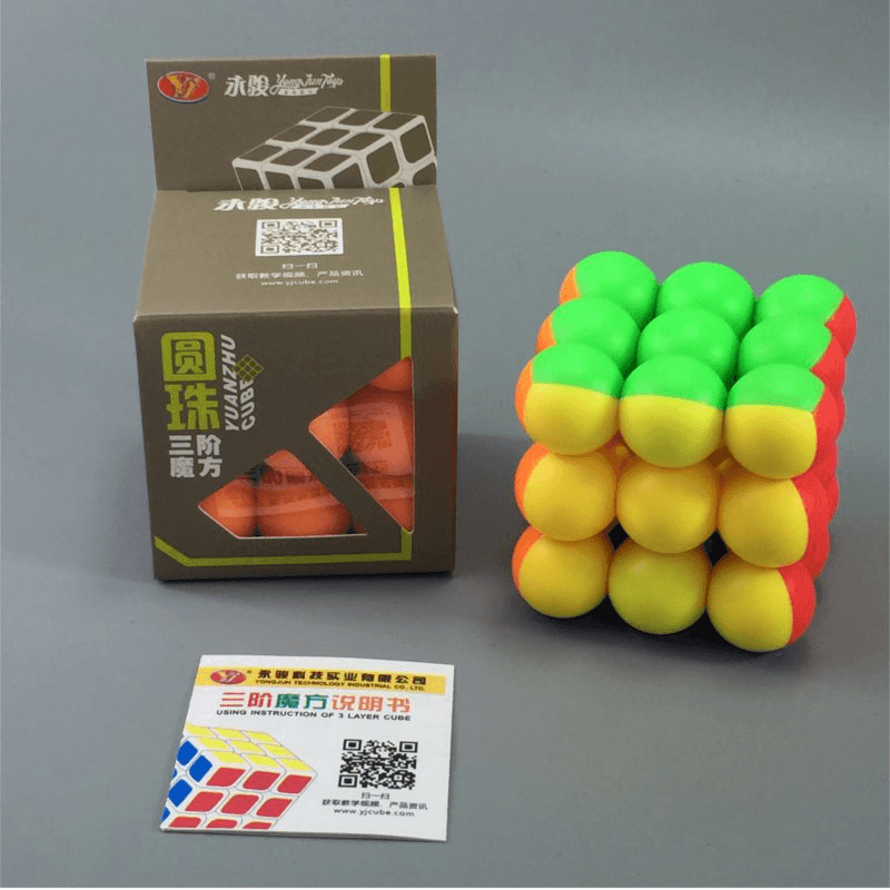 Klassischer runder Ball Magic Cube Toys 3X3X3 PVC Sticker Block Puzzle Speed ​​Cube