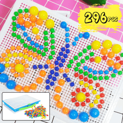 Kids Pegs Board DIY 296 Toys Educational Children Puzzle Learning Creative Gift