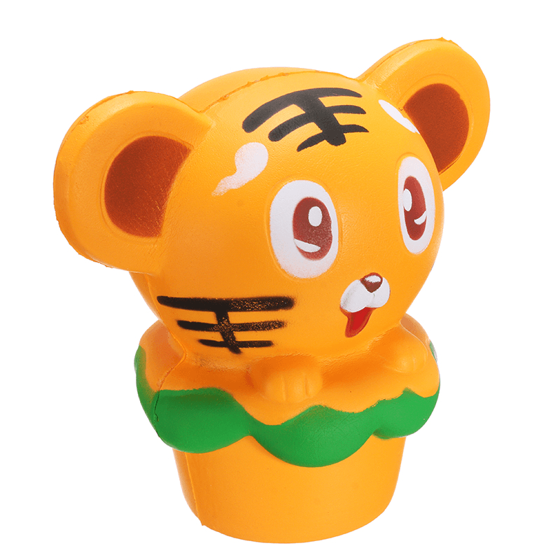 Squishy Tiger 13Cm Soft Slow Rising 10S Collection Gift Decor Squeeze Stress Reliever Toy