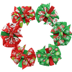 Lovely Girls Baby Horquillas de Navidad Bowknot Pinzas para el cabello Accesorios de Navidad 6 Patrones diferentes