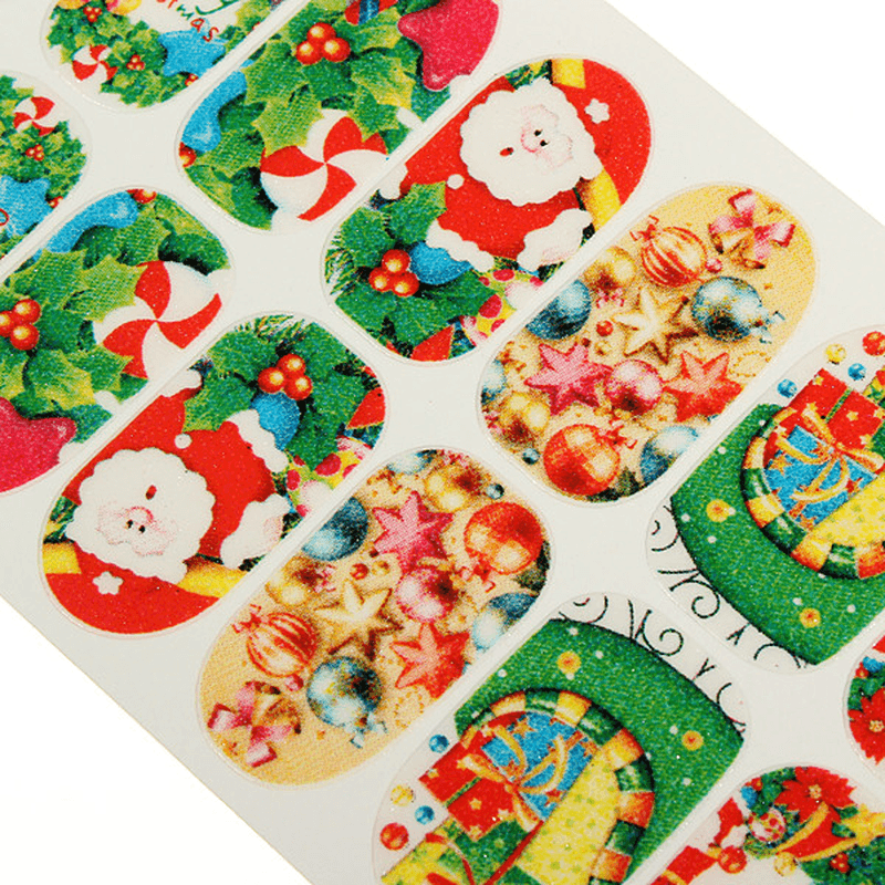 Christmas Nail Art Decoration Transfer Manicure Tips Decal Stickers