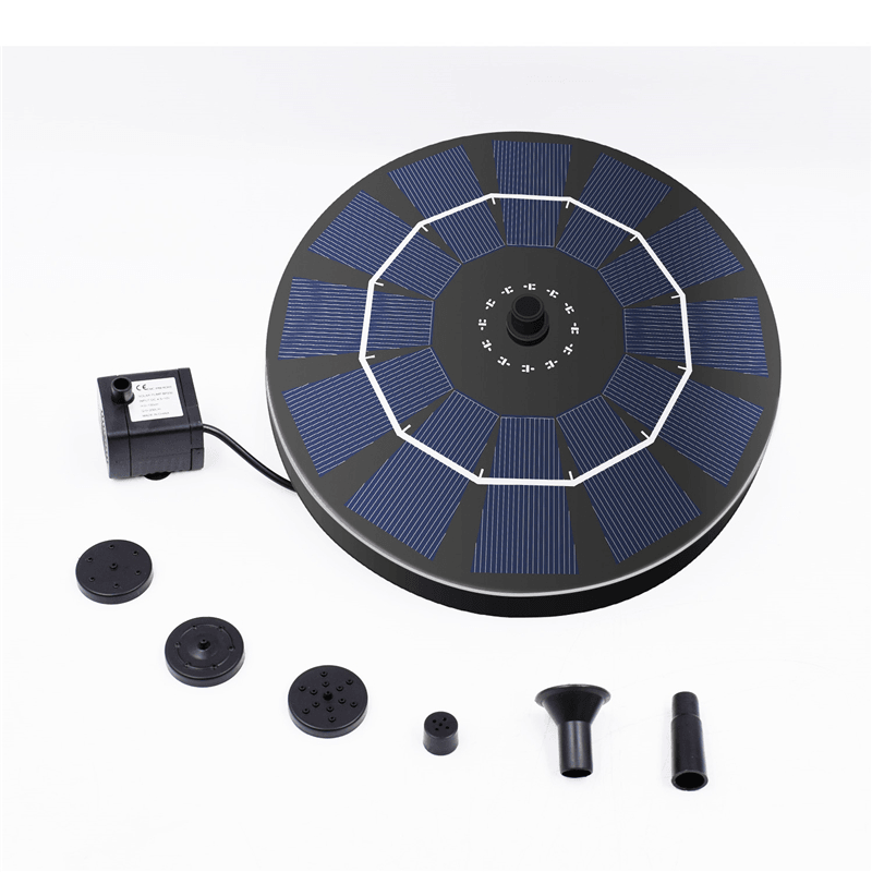 6V 2.5W Solar Fountain Pump 800Mah Battery Backup Bird Bath Garden Pond Pool