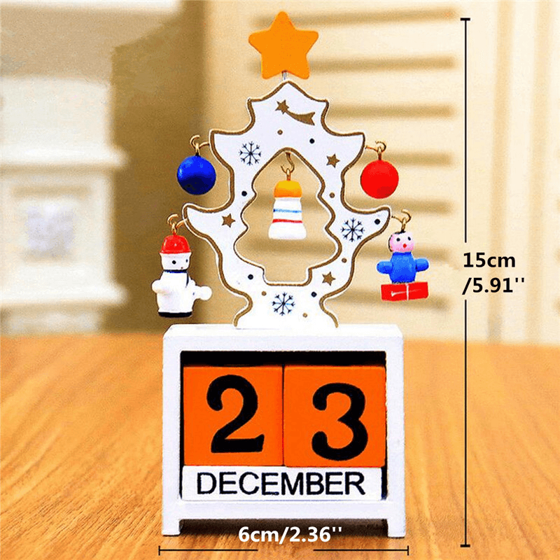 Weihnachten Kreatives Geschenk Mini Holzkalender Home Ornament Tisch Schreibtisch Dekor