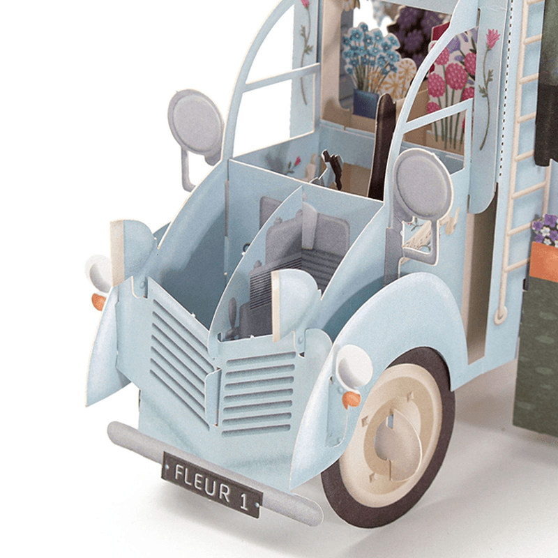 3D Pop up Car of Flower Greeting Cards Happy Anniversary Birthday Invitations