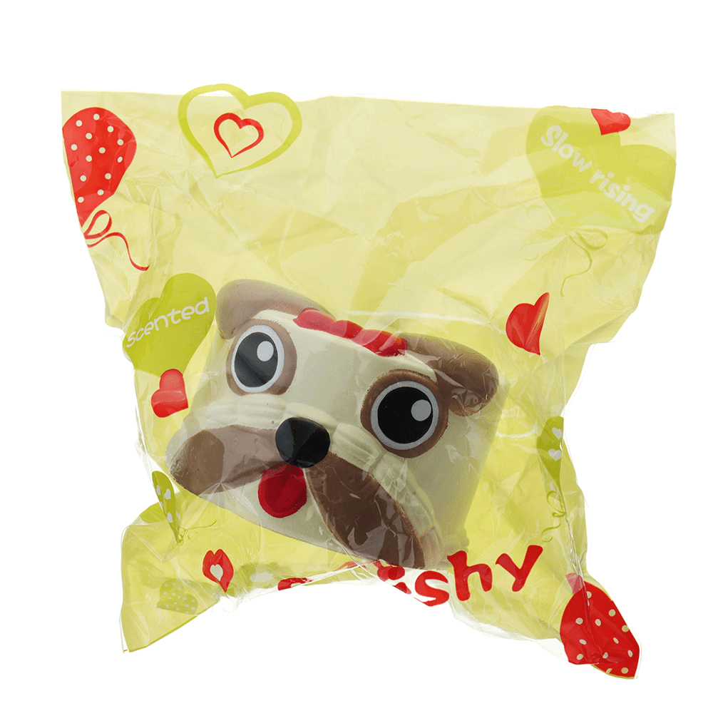 Hundekopf-Squishy, ​​9 x 6 cm, langsam aufsteigend, mit Verpackung, Sammlung, Geschenk-Stofftier